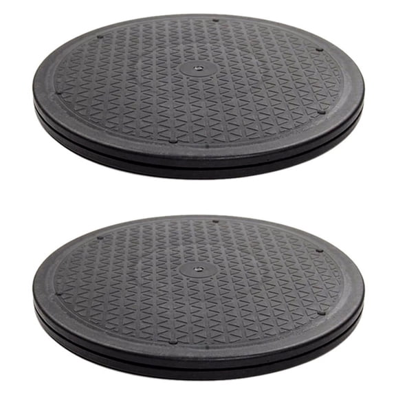 2X 12 Inch Heavy Duty Rotating Swivel Steel Ball Bearings Stand for Monitor TV Turntable Lazy Susans Black Round Shape,2 x Shelf,black