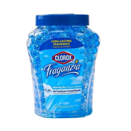 Clorox Fraganzia Crystal Beads Air Freshener in Morning Sky Scent - Long-Lasting Air Freshener Beads to Freshen Home, Car, or Office - 12 Oz Air Freshening Beads
