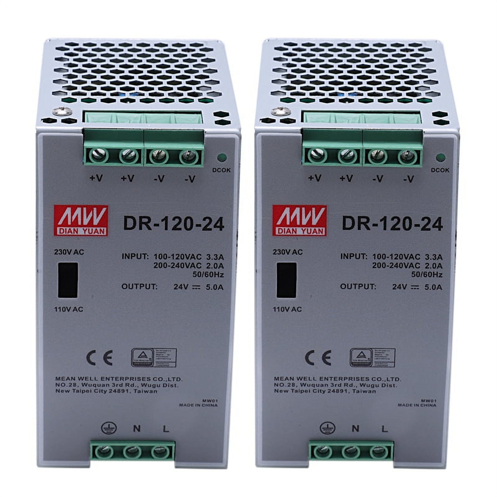 2X 12024 120W Industrial Grade Rail Power Supply 24V5A Switching