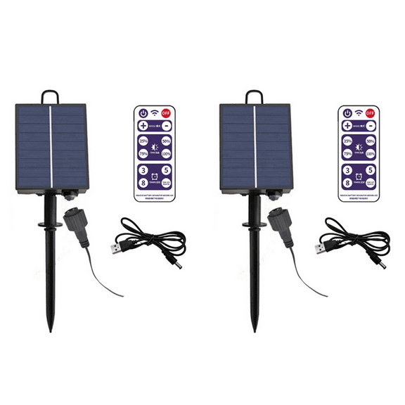 2X 1200mAh Solar Panel Control Box Kits Lithium Battery Panel for 3.7V 24V LED String Strip Lamp DC Charging