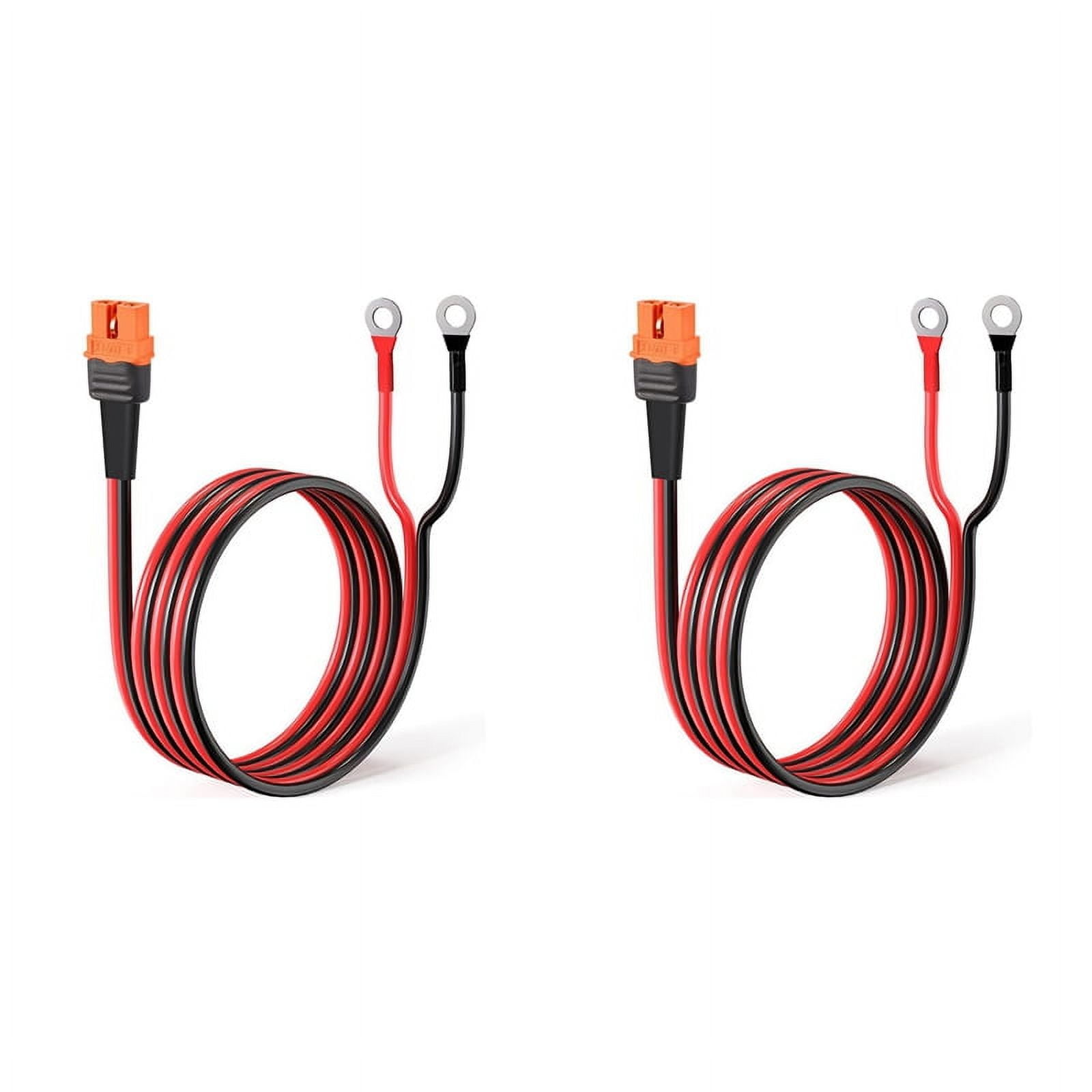 2X 12AWG XT60i Female to O Ring Connector with Tinned Wire,for RC Battery Solar Power Power Station & Solar Pane