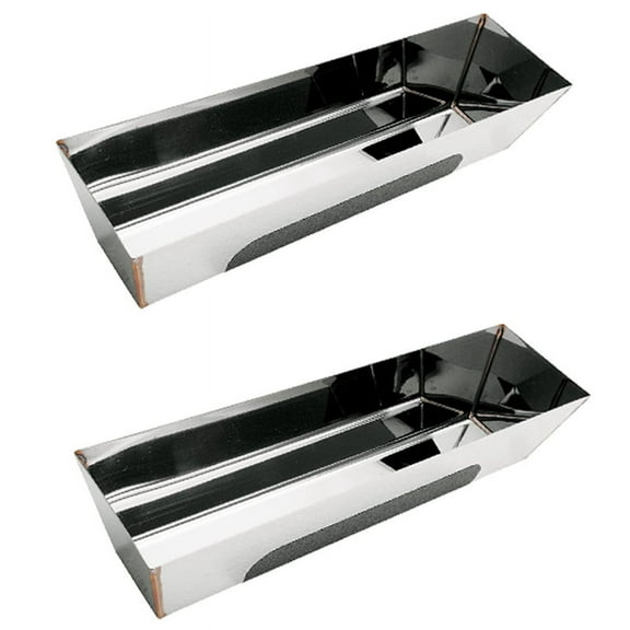 2X 12HRG Non Contoured Stainless Steel Heliarc Mud Pan, 14Inch