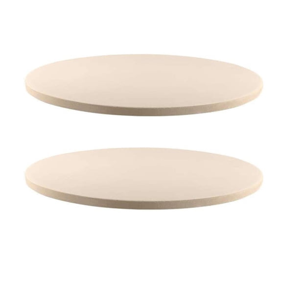 2X 12Inch Ceramic Pizza Stone Pizza Baking Stone/ Pan, Perfect for Grill and Oven - Thermal , and Safe,2*Pizza Board,beige