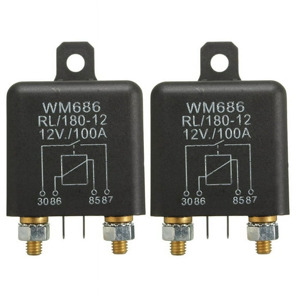 2X 12V 100Amp 4-Pin Heavy Duty ON/ Switch Split Charge Relay For Auto Boat Van Black