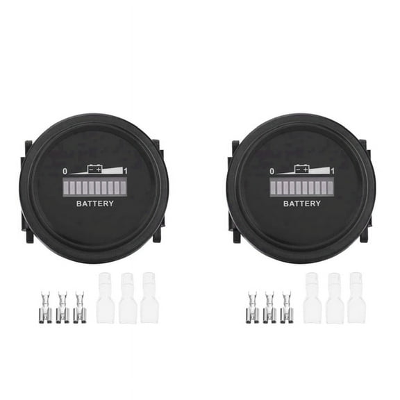 2X 12V/24V/36V/48V/72V LED Digital Battery Indicator Waterproof Meter Gauge Battery Indicator for Go- Ca-Rt