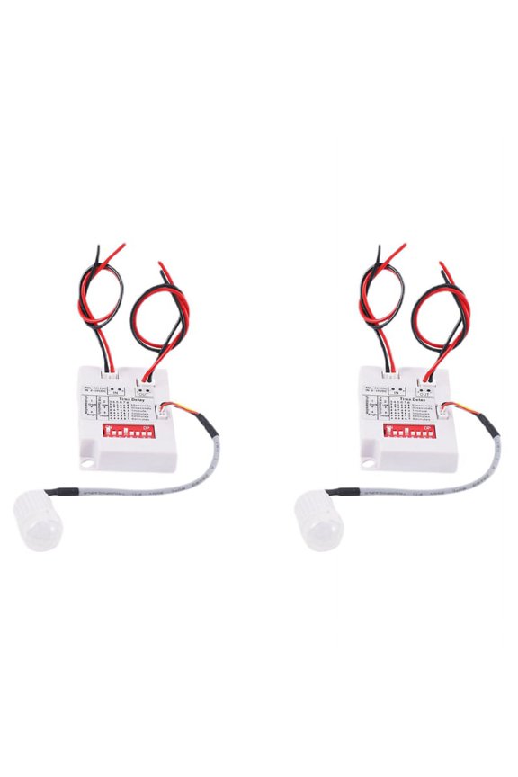 2X 12V 24V PIR Motion Sensor Switch IR Infrared Human Induction Time Delay Relay Switch Corridor LED Light Timer Switch,2 x PIR Motion Sensor Switch,white