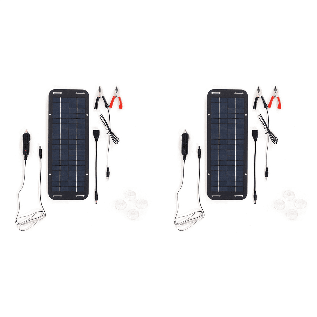 2X 12V 30W Portable Solar Panel Car Boat Power Battery Charger Maintainer for Motorcycle Tractor RV