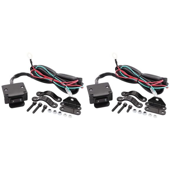 2X 12V ATV Winch Rocker Switch with Handlebar Control Line Kit for ATV/UTV