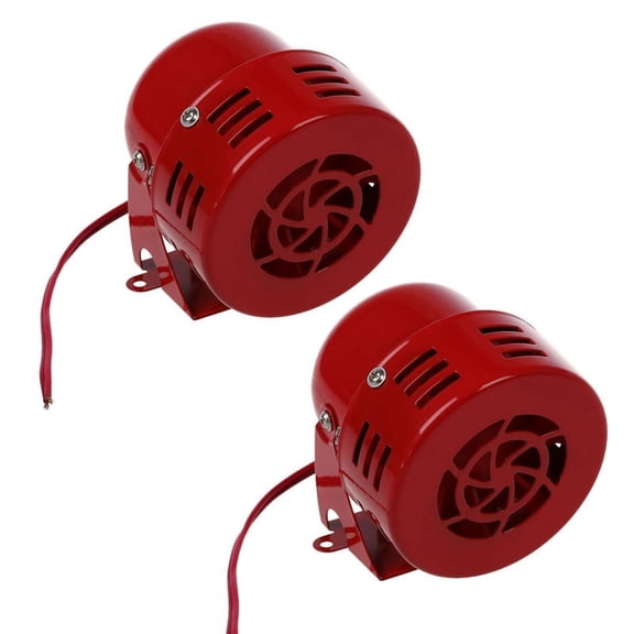 2X 12V Automotive Air Siren Horn Car Truck Vtg Motor Driven Fire Rescue Usa,2X Air Raid Siren Horn,red