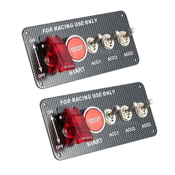 2X 12V Car Ignition Switch Engine Push Button 3 Toggle Panel
