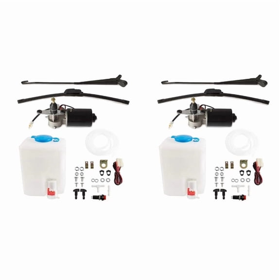 2X 12V Electric Motor UTV Windshield Wiper with Windshield Washer Pump Kit for UTV - RZR 570 800 900 1000