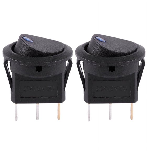 2X 12V LED Inverter Rocking Rocker Switch ROUND SPST ON-OFF for BOAT Car Blue,2 x car boat Rocker Switch,blue