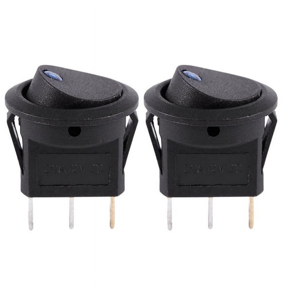 2X 12V LED Inverter Rocking Rocker Switch ROUND SPST ON- for BOAT Car Blue