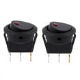 thumbnail image 1 of 2X 12V LED Inverter Rocking Rocker Switch ROUND SPST ON- for BOAT Car Red, 1 of 7
