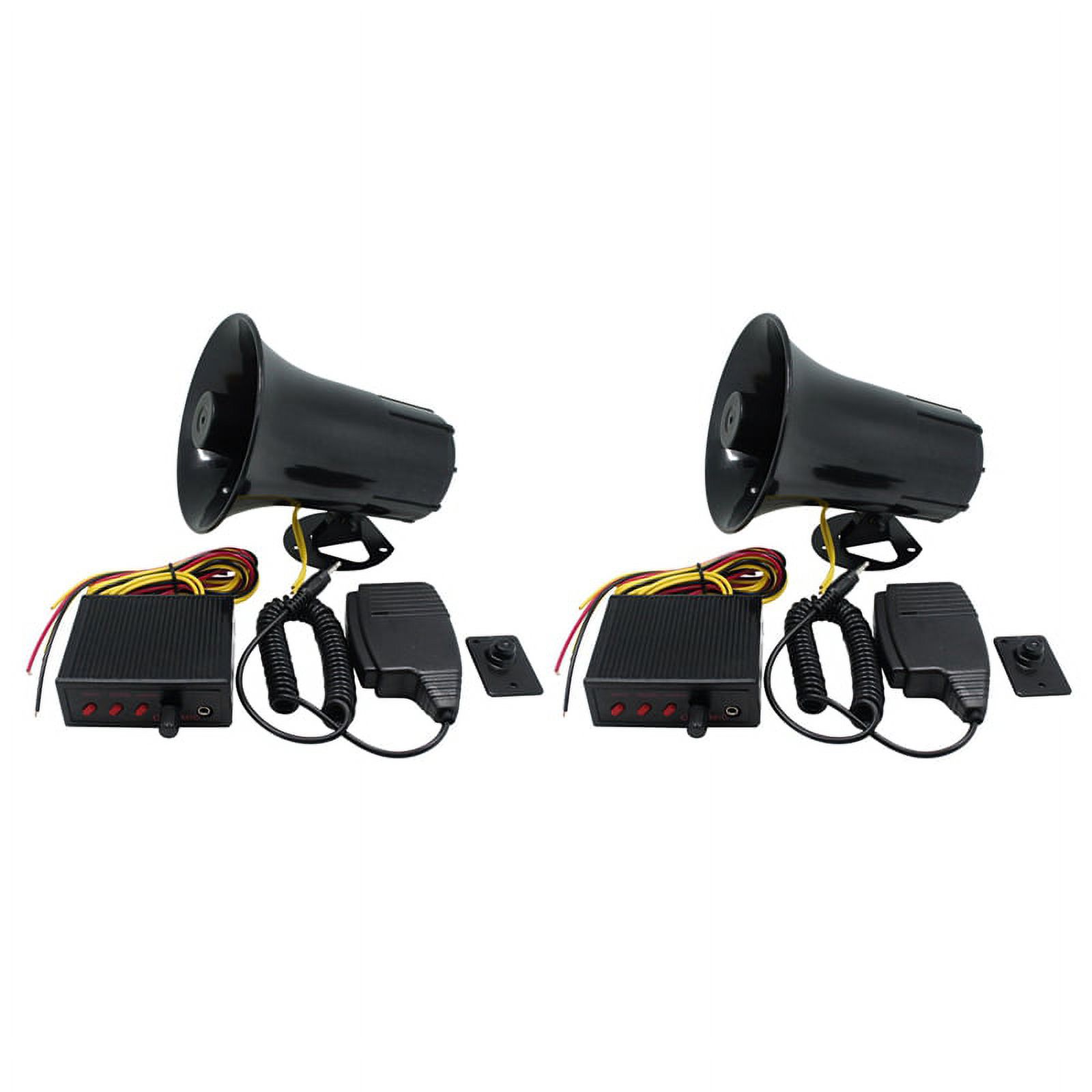 2X 12V Police Siren Speaker 3 Tone Sound Volume Adjustment Vehicle Horn