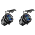 thumbnail image 1 of 2X 12V USB Outlet, Quick Charge 3.0 Dual USB Car Charger with Contact Switch and Voltmeter, 1 of 9