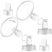 2X 13 mm Maymom Two-Piece Wide Neck Pump Parts Compatible with Spectra S1,Spectra S2 Pumps and 2 Valves; Incl Wide Mouth Flanges; Not Original Spectra Flange; (13mm Flange with Valve)