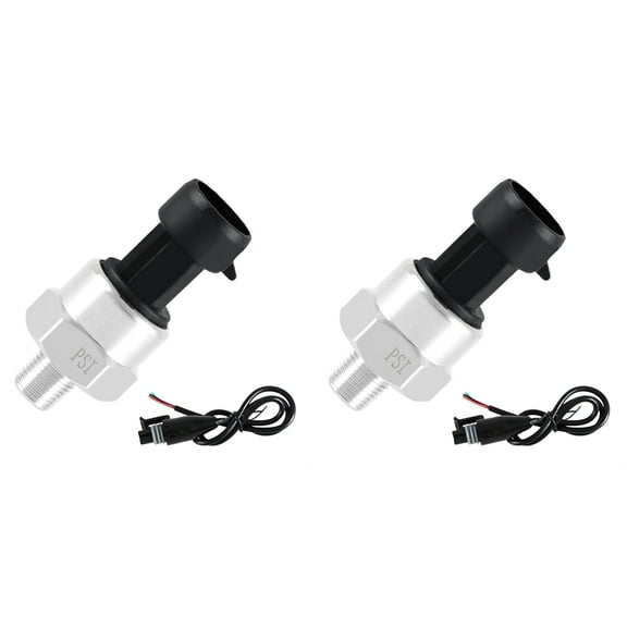2X 150 PSI Pressure Transducer Sensor with Connector Harness,1/8In NPT Thread Stainless Steel Pressure Transmitter,2 x Pressure Transducer Sensor,As Shown