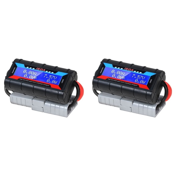 2X 150A LCD Digital Amp Watt Meter Power Analyser Solar Caravan Meter for Anderson Plug Tool Car Accessories