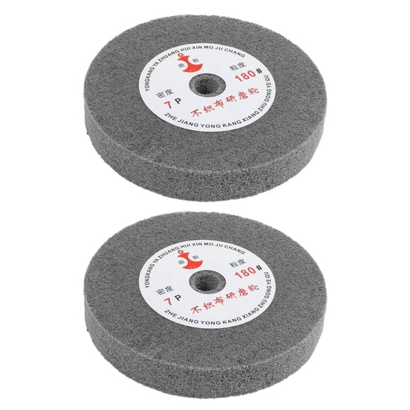 2X 150mm Dia 25mm Thick 180 Grit Fiber Wheel Polishing Buffing Disc
