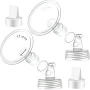 2X 17 mm Maymom Two-Piece Wide Neck Pump Parts Compatible with Spectra S1,Spectra S2 Pumps and 2 Valves; Incl Wide Mouth Flanges; Not Original Spectra Flange; (17mm Flange with Valve)