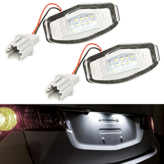 2X 18 LED License Plate Light For Honda Civic Accord Odyssey Pilot Acura TL RL TSX MDX ILX RDX 6000K Xenon White OE Error Free Can-bus