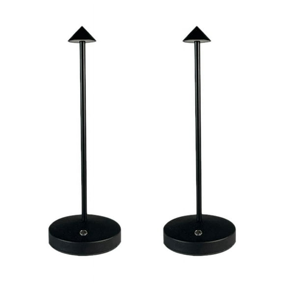 2X 1800MAh Rechargeable LED Table Lamp Modern Touch Adjustment Table Lamp for Bedroom Restaurant Decoration Light Black