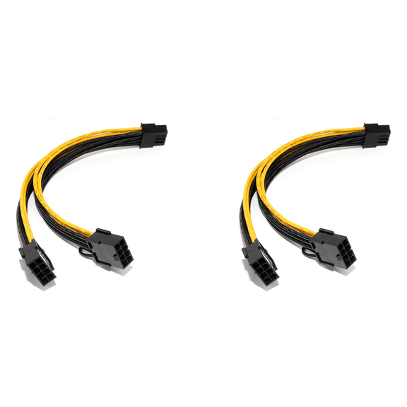 2X 18AWG 8Pin to Dual 8Pin(6+2) Power Cable GPU for K80 M40 M60 P40 P100 ,20CM