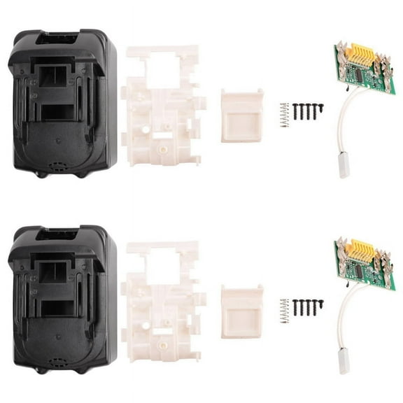 2X for 18V BL1850 BL1830 Battery Box Kit Replacement, Power Box (No Battery),2 x battery box (with circuit board, with mounting screws),Green&Black&White