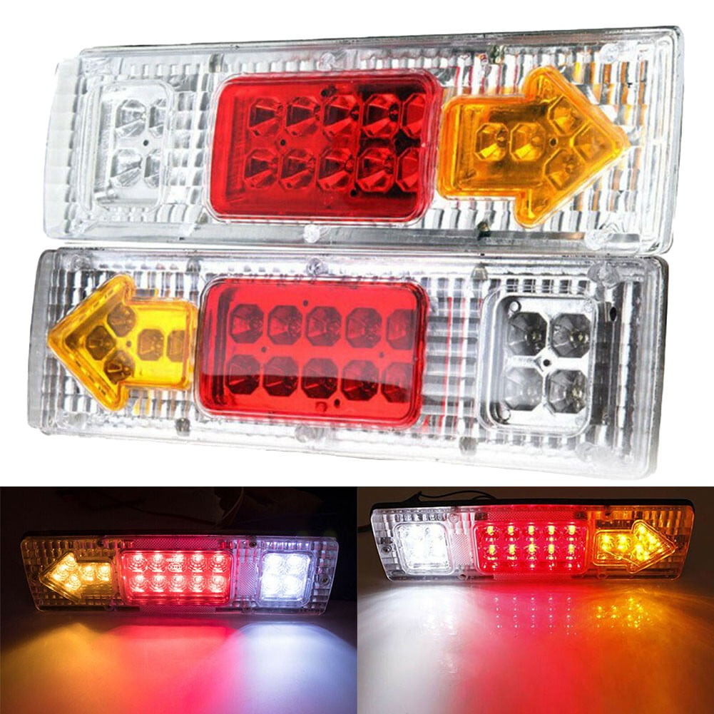 2X 19 Led Tail Light Car Truck Trailer Stop Rear Reverse Turn Indicator