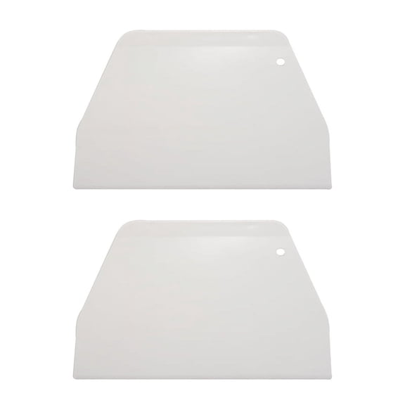 2X 19 cm x 12.5cm Flat White Plastic Cake Decorator Dough Pastry Scraper Tool,2 x Cake White