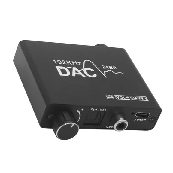 2X 192KHz Converter Digital Optical Coaxial Toslink to Analog L/R 3.5mm Audio Converter with Volume Control