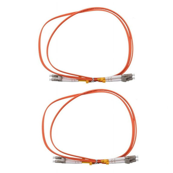 2X 1M Jumper Cable Duplex Multimode LC-LC LC to LC Fiber Optic Optical ...
