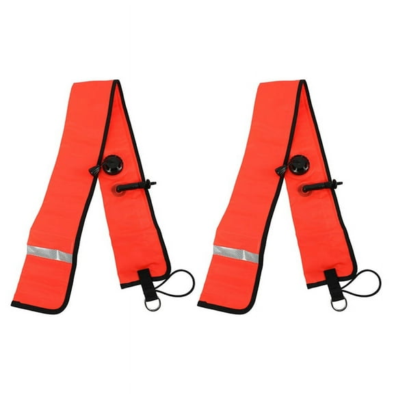 2X 1M Scuba Diving Inflatable Signal Marker Buoy Visibility Float Signal Tube Sausage,Red