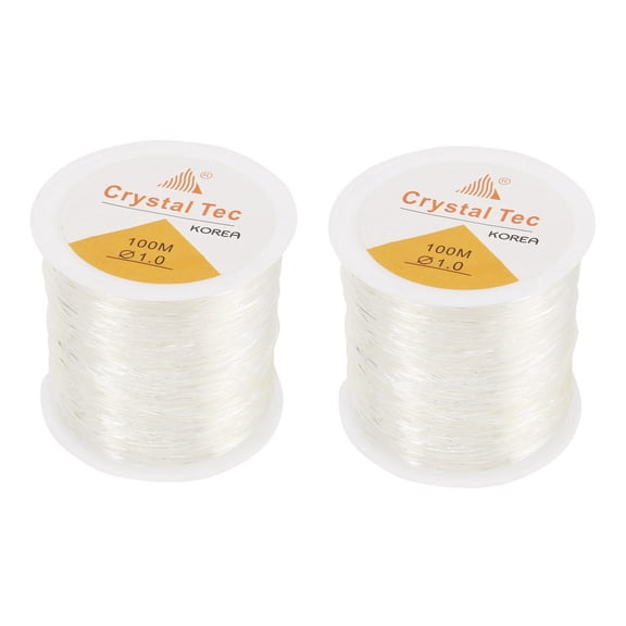 2X 1mm Clear Bead Cord Crystal Elastic Stretchy Bracelet String for Jewelry Making Bracelet Beading Thread 1.0mm