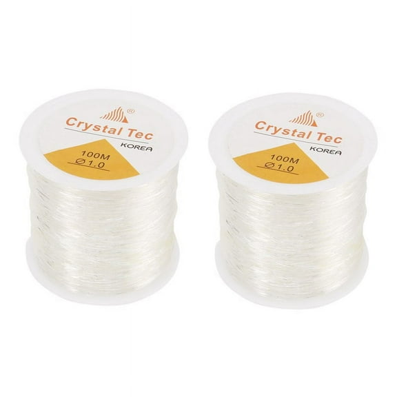 2X 1mm Clear Bead Cord Crystal Elastic Stretchy Bracelet String for Jewelry Making Bracelet Beading Thread 1.0mm