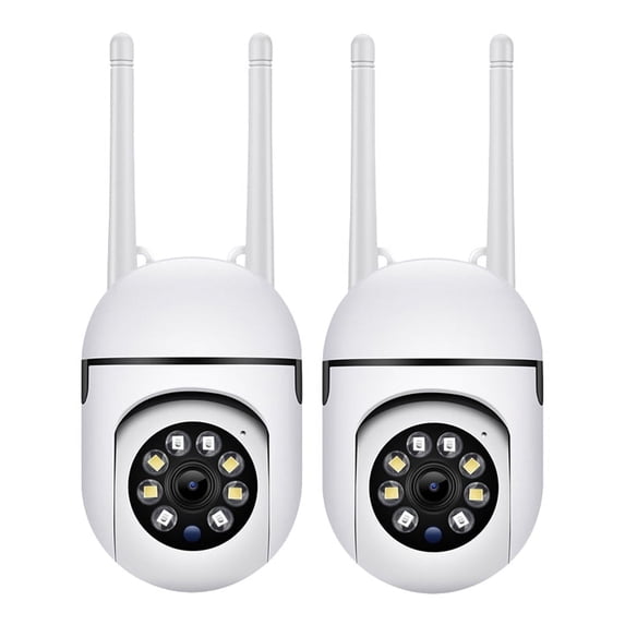 2X , 2.4GHz WiFi Cameras for Home Security, 1080P Dome Surveillance Cameras 360掳View,2-Way Audio