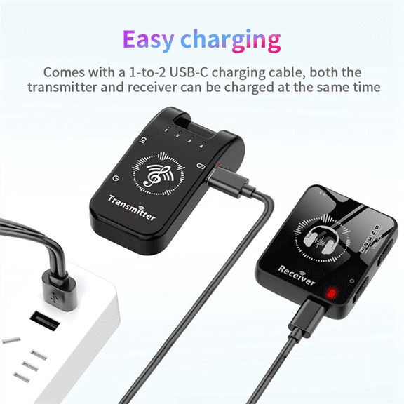 2X 2.4GHz Wireless Earphone Monitor Transmission System Stage Audio Headphone Transmitter and Receiver,2 x transmitter 2 x receiver 2 x data cable 2 x 3.5mm audio cable,Black
