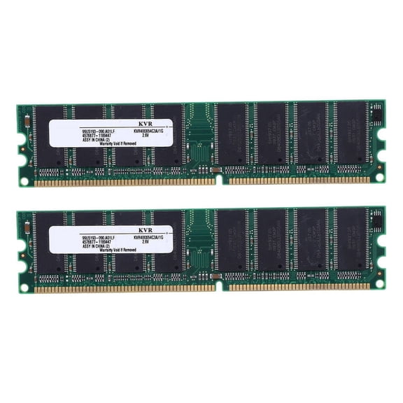 2X 2.6V DDR 400MHz 1GB Memory 184Pins PC3200 Desktop for RAM CPU GPU APU Non-ECC CL3 DIMM,2 x RAM Memory 2 x Plastic box,Green
