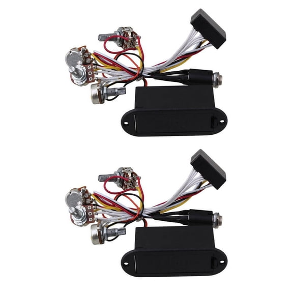 2X 2 Band Active Guitar EQ Equalizer Preamp Circuit Pickup Black