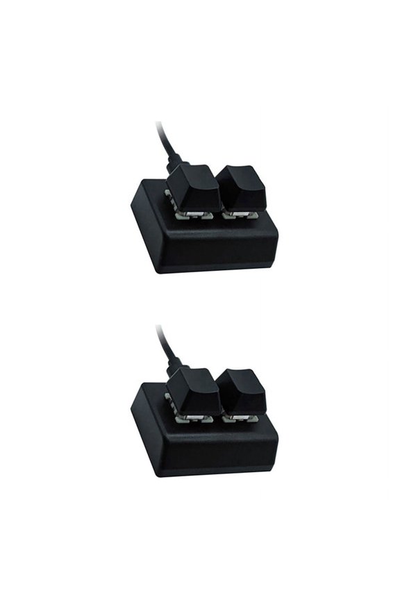 2X 2 Keys Macro Programming Keyboard RGB Mini Keyboard Gaming Drawing Red Switch Custom Keyboard OSU Gaming Keypad,Black