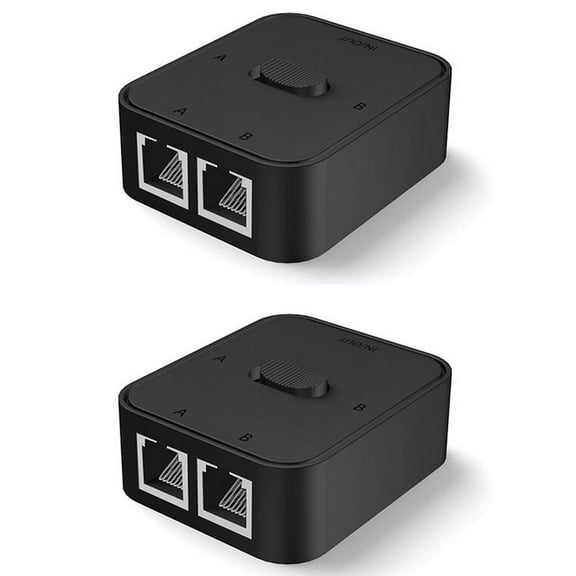 2X 2 Port Gigabit Network Switch RJ45 Switch Network Splitter Cable Extender Power Free 2 Way Adapter Connector,2 x 2 Port Network Switch,Random Color