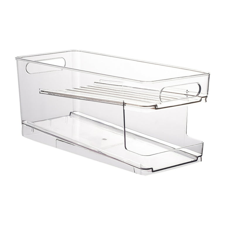 2X 2 Tiers Stackable Beverage Holder Can Organizer Rack For Refrigerator Kitchen Hand Wash Board Rolling Drying Rack Drying Racks in Sink Rack for