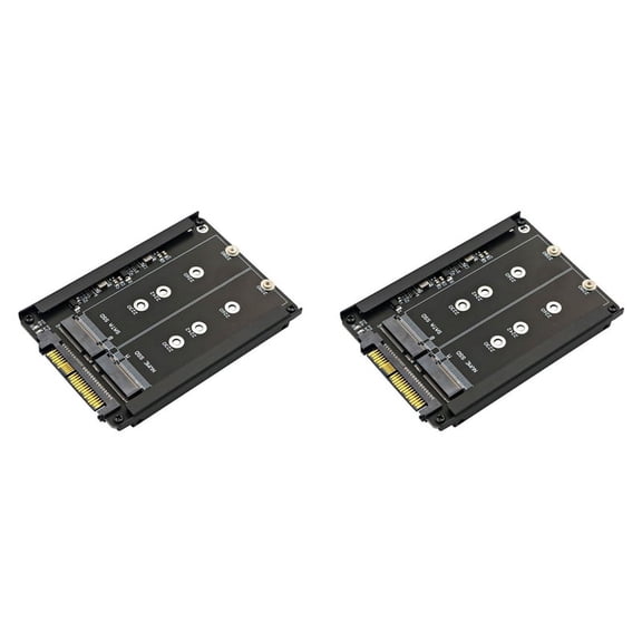 2X 2 in 1 M.2 NVME SSD and B Key/ Key SSD to SFF-8639 U.2 with Frame Bracket Retain MSATA SSD As 7mm 2.5In SATA Drive