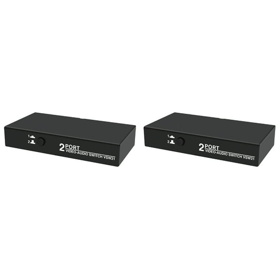 2X 2 in 1 Out AV Switch  Box 2 Port 3RCA AV Audio Video Switch Splitter Hub Switcher for DVD Player STB HDTV
