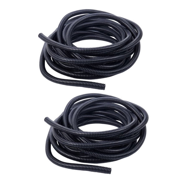 2X 20 Ft Split Wire Conduit Polyethylene Tubing Black Color Sleeve Tube 10mm inner diameter