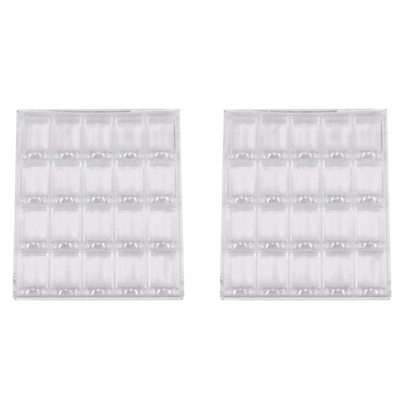 2X 20 Girds Acrylic Makeup Organizer Nail Art Storage Box Clear Display Case Organizer Holder Transparent
