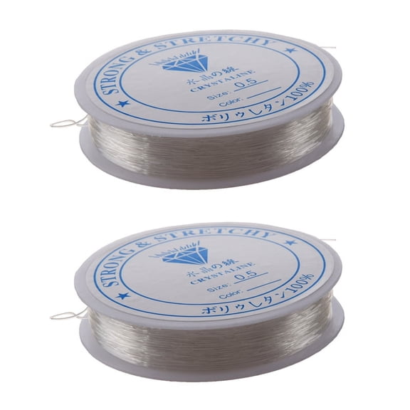 2X 20 Meters Spool of Crystal Clear Strong Beading Thread Cord Wire Jewellery Making Stringing Necklaces Bracelets