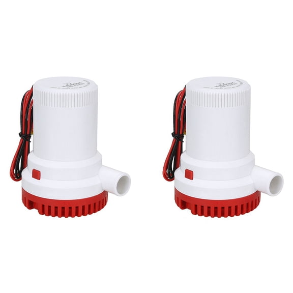 2X 2000GPH Marine Water Bilge Pump Submersible Yacht Boat 12V Caravan Fishing Sea Red,2x 2000GPH Bilge Pump 2x User Manual,red