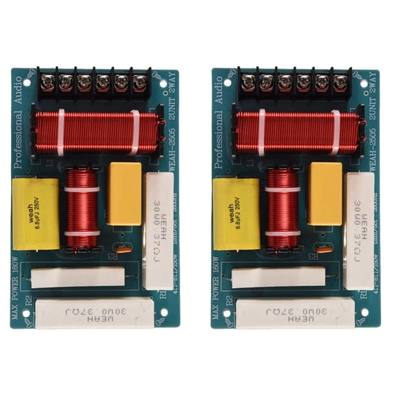 2X 200W Speaker Crossover 2 Way High-Low 8 Ohm Frequency Divider for 10 Inch Speaker